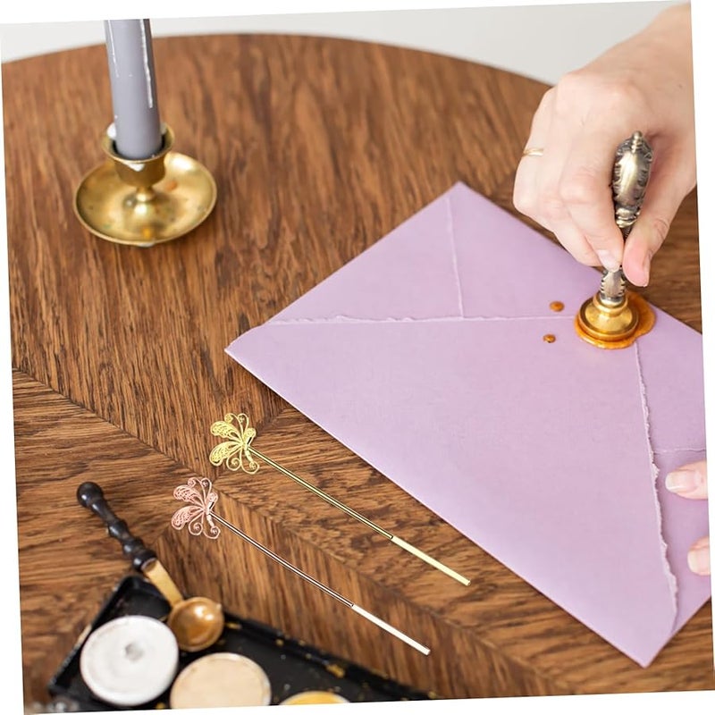 عصي خلط شمع الختم من الفولاذ المقاوم للصدأ 2 قطعة قضبان تحريك مقاومة للحرارة لصنع الشموع - Image 5