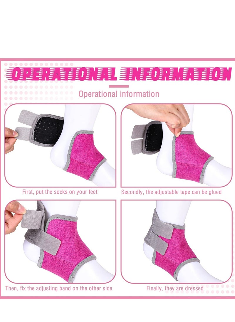 Y&D - 2 Pairs Kids Ankle Brace Set Foot Support Stabilizer Wraps Protector Guard Knitted Sleeve Sock Compression Socks for Injury Prevention, Pink - Image 1