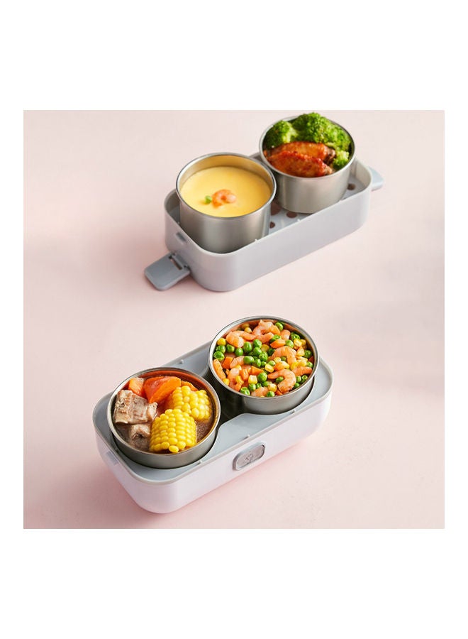 Loquat Double Layer Electric Lunch Box Grey/White 25x15cm - Image 3