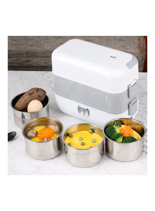 Loquat Double Layer Electric Lunch Box Grey/White 25x15cm - Image 4