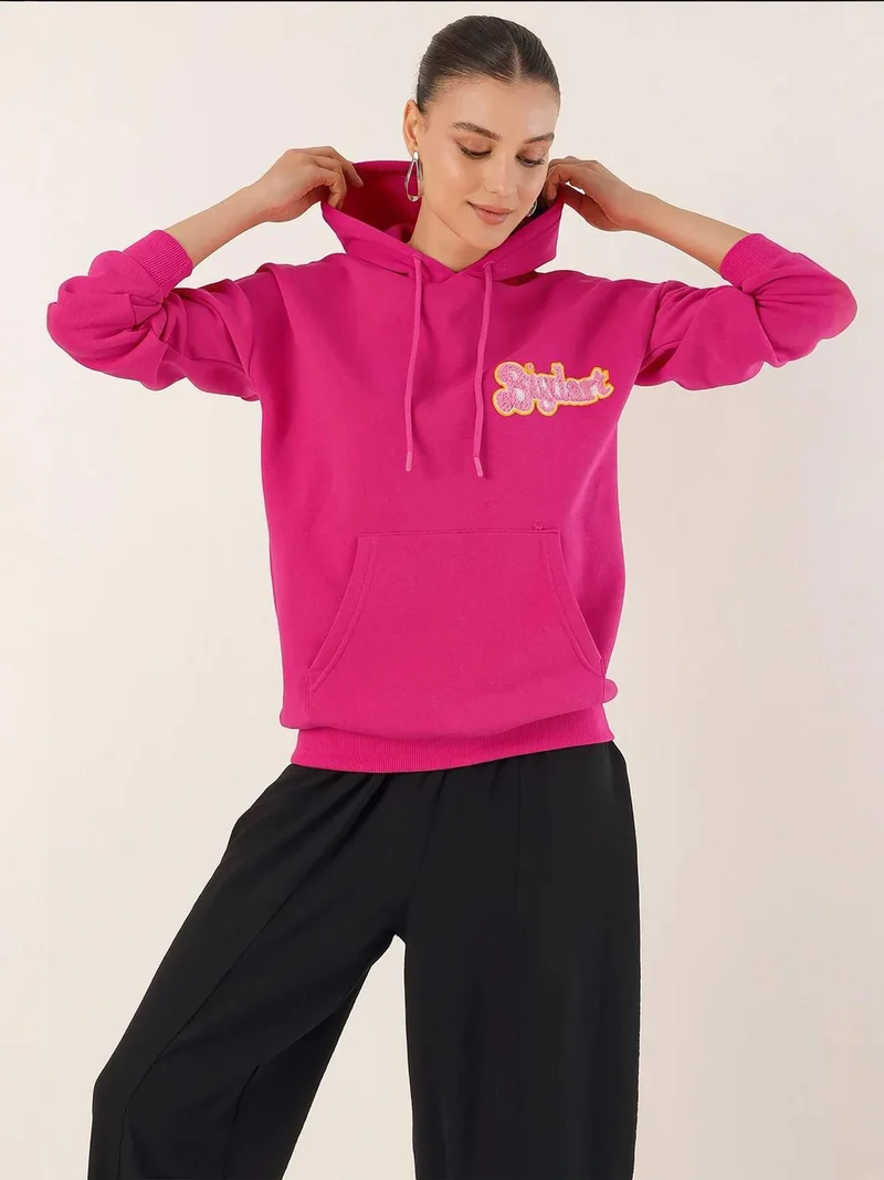 BIG DART BDART Embroidered Hooded Oversized Sweatshirt