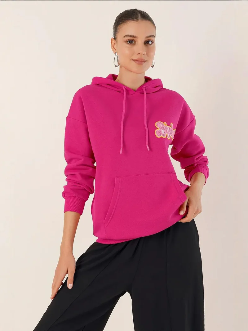 BIG DART BDART Embroidered Hooded Oversized Sweatshirt