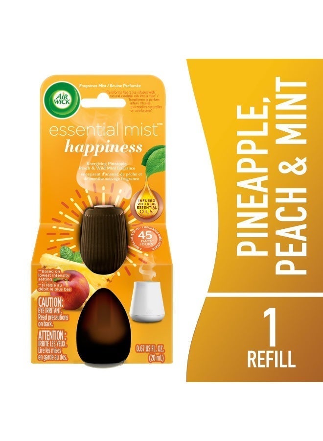 Air Wick Essential Mist Refill, 1 ct, Happiness, Essential Oils Diffuser, Air Freshener, Aroma - Image 1