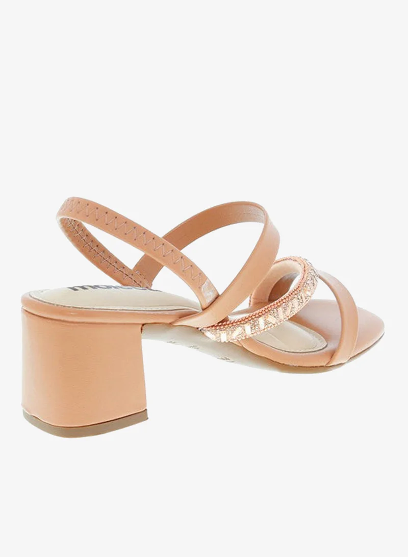 موليكا صنادل بكعب متوسط للنساء - صنادل بكعب مفتوح من الخلف للبنات مع رباط للكاحل