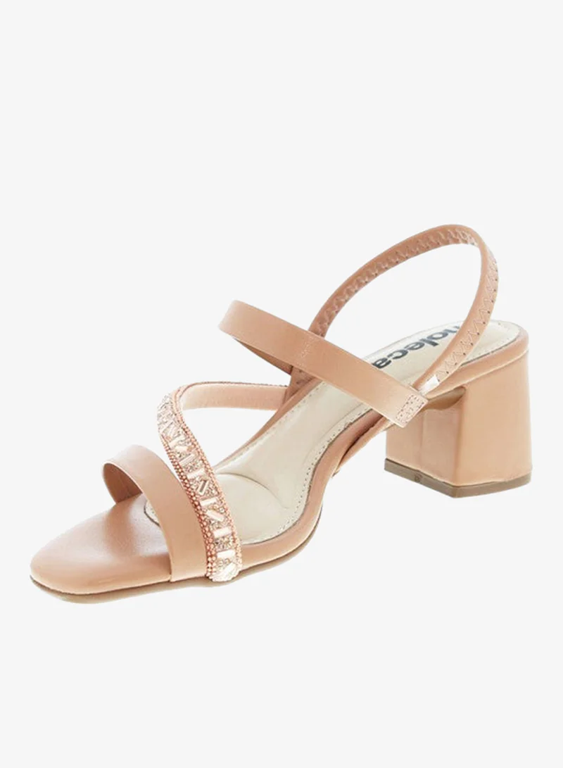 موليكا صنادل بكعب متوسط للنساء - صنادل بكعب مفتوح من الخلف للبنات مع رباط للكاحل