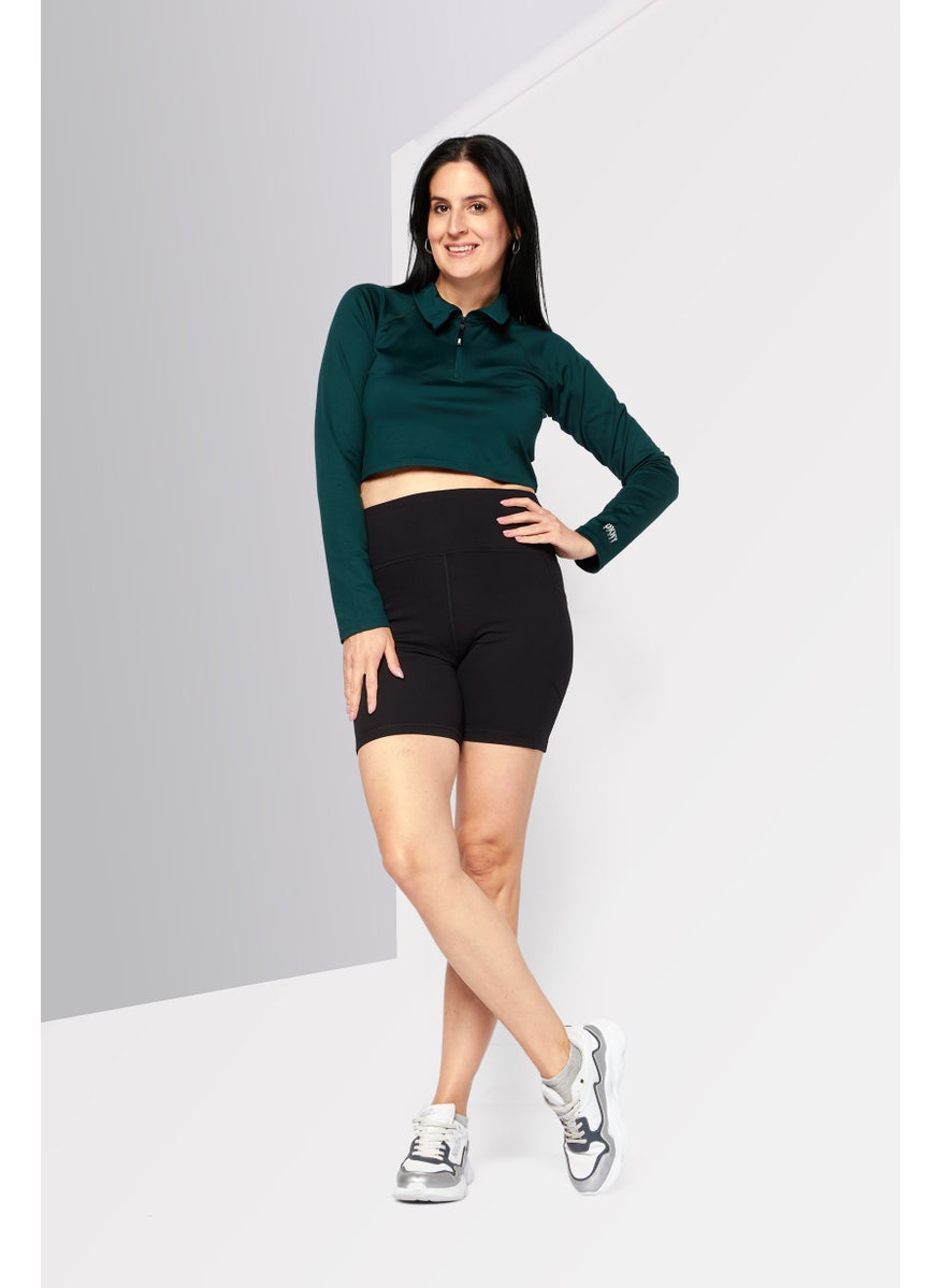 DKNY Sport - Women Sportswear Fit High Neck Long Sleeve Outdoor Sweatshirt, Green - Image 1