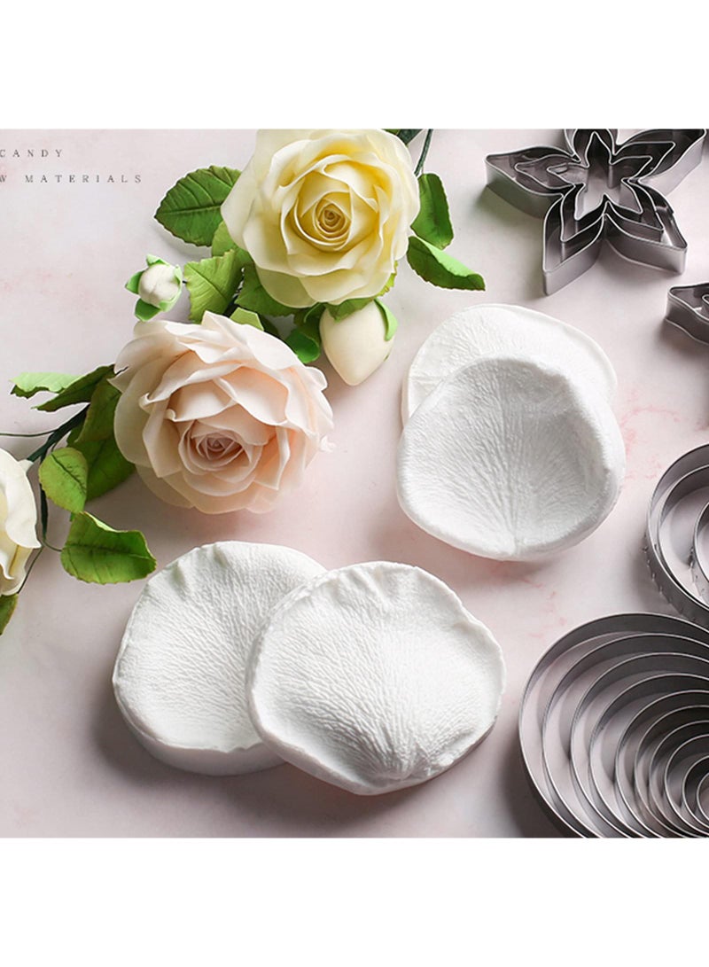 Sweet seven قوالب بتلات الورد من الفولاذ المقاوم للصدأ - أدوات الخبز وصنع الفوندان DIY للحلويات والسندويشات والمزيد - مجموعة من 7 - Image 4