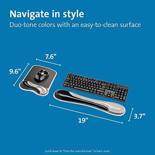Kensington Mousepad and Wrist Rest Practical Gel pillow 1125Wx17710Lx1710HGY KMW52500 Each Gray - Image 3