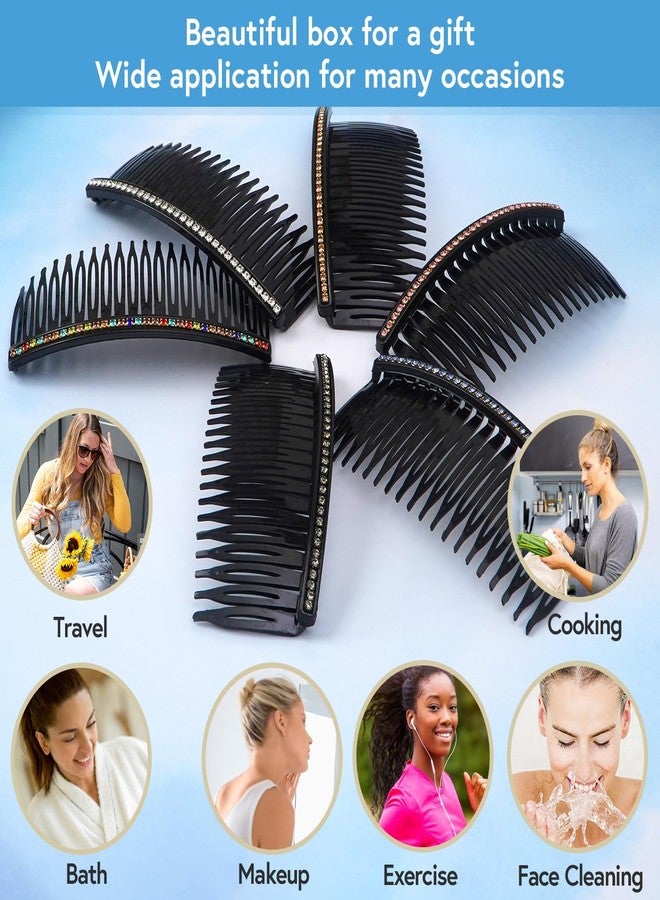 MaryLavender MARY LAVENDER Side Hair Combs with Rhinestone for Women Hold Bangs Hair Twist Pins Clips Hair Accessories Decorative French Twist Hair Pins for Women, Kids, and Girls - 6pcs - Image 5