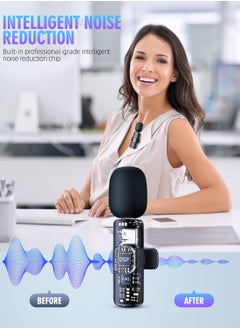 OULIYO 3 in 1 Wireless Lavalier Microphones for iPhone, iPad, Android, Camera, USB-C Microphone, 7-Hour Battery, Mini Microphone with Noise Reduction for Video Recording, Vlog, YouTube, TikTok  - Image 2