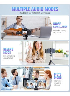 OULIYO 3 in 1 Wireless Lavalier Microphones for iPhone, iPad, Android, Camera, USB-C Microphone, 7-Hour Battery, Mini Microphone with Noise Reduction for Video Recording, Vlog, YouTube, TikTok  - Image 5
