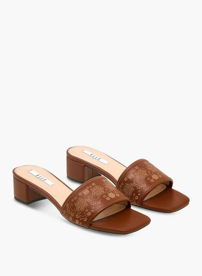 ELLE Women Printed Block Heel Sandals