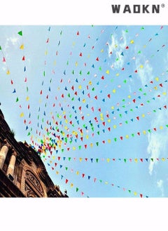 WAOKN 120M Bunting Banner, Multicolor Flag Banners with 200 pcs Triangle Flags, Nylon Fabric Bunting Banners for Birthday, Wedding, Outdoor, Indoor Activity, Party Decoration Home Decorations  - Image 2