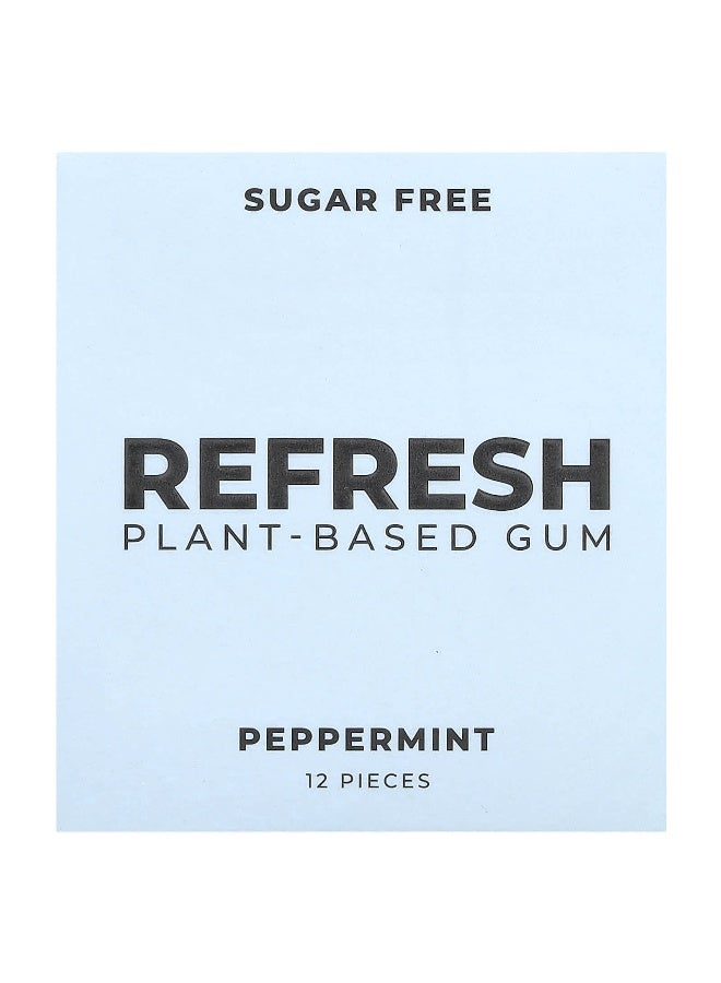 Refresh Gum Refresh Gum, Plant-Based Gum, Sugar Free, Peppermint, 12 Pieces - Image 1
