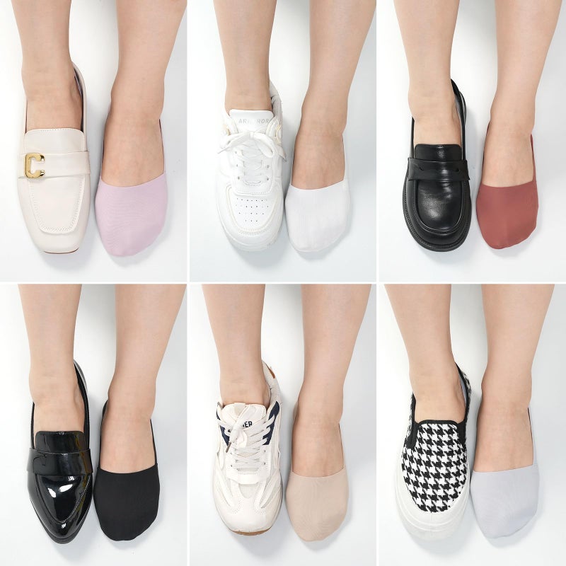 Murmorers No Show Socks for Women, Non Slip Nylon Thin Footies Invisible Silky Low Liner Socks for Loafers Flats Multicolor 6 Pairs Size 9-12 - Image 4