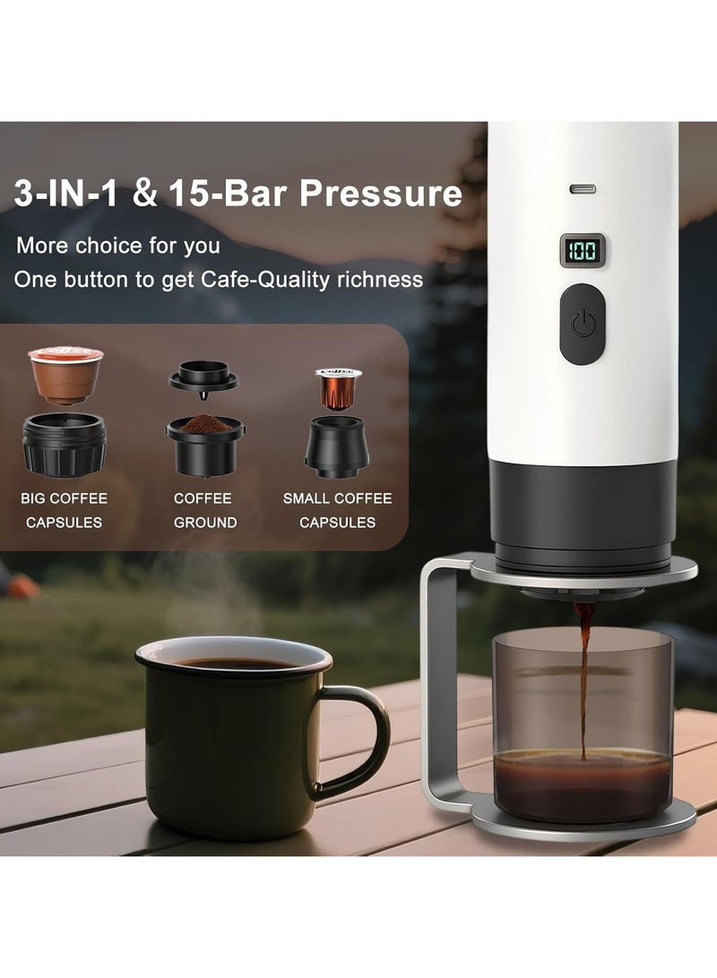 DIGI CORE Portable Electric Espresso Machine, Travel Camping Coffee Makers, Car Self-Heating Coffee Maker With USB-C, Portable Coffee Maker Espresso Machine Compatible with Ground Coffee & NS Capsules For RV/Office/Hiking - Image 4