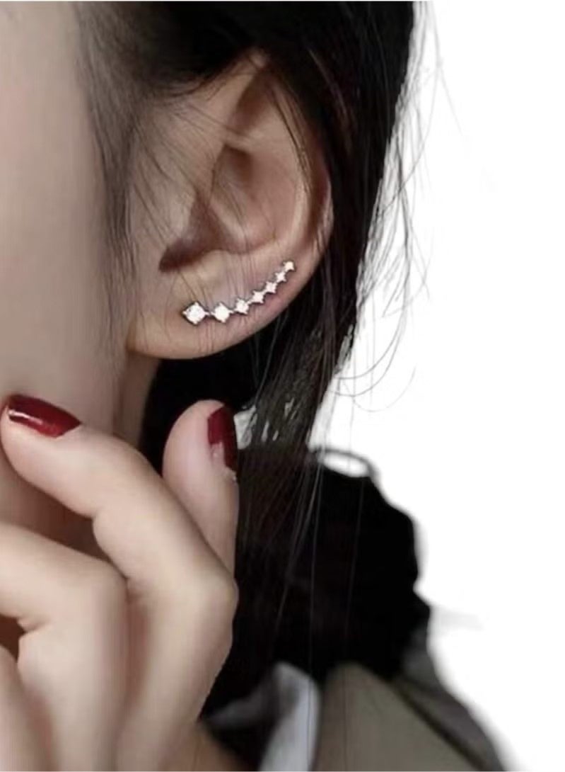 زوج من الأقراط الحلقية على الطراز الفرنسي مصنوعة من سبيكة عصرية، بتصميم أنيق وبسيط - Image 2