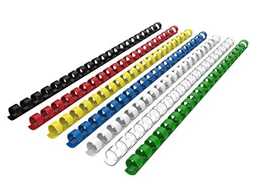Rayson CR12100M Plastic Binding Combs 12in 21Ring 90Sheet Capacity Colorful Comb Binding Spines Max Binding A4 Size Paper 83117 Box of 100 - Image 1