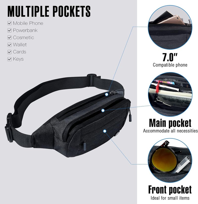ووتر فلاي حقيبة واسط الخصر من نوع “ووترفلاي” (Waterfly Fanny Pack): حقيبة صغيرة توضع على الورك، عملية وأنيقة، مناسبة للجري، التنزه، والمسافرين، للنساء والرجال. - Image 2