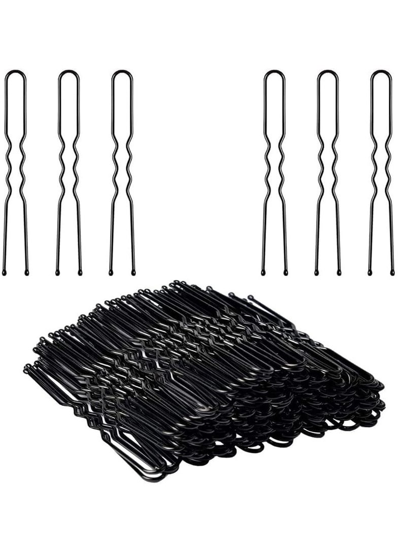 Accessories 22 U-Shaped Hair Pins for Women (Size: Medium 6mm | Quantity: 100 Count), Juda Pins, Black Hair Styling Clips, Perfect for Bun & Updo Hairstyles. - Image 1