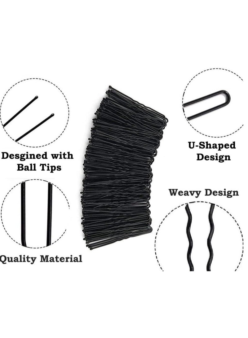 Accessories 22 U-Shaped Hair Pins for Women (Size: Medium 6mm | Quantity: 100 Count), Juda Pins, Black Hair Styling Clips, Perfect for Bun & Updo Hairstyles. - Image 2