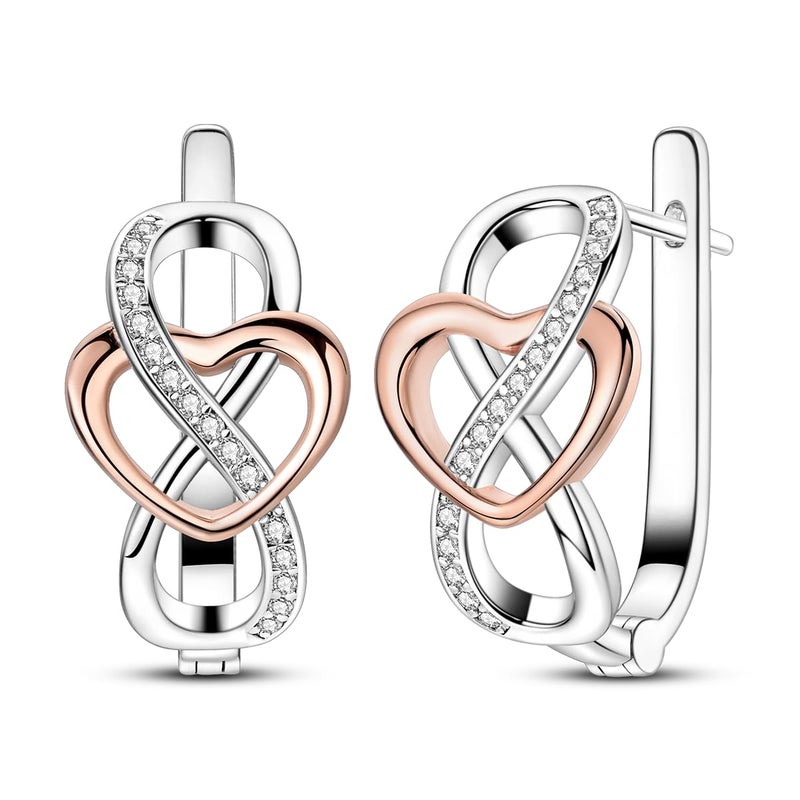 NARMO Hoop Earrings for Women 925 Sterling Silver Eternal Infinite Love Hoop Earrings - Image 1