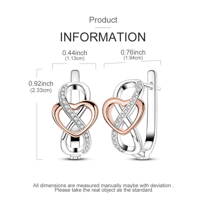 NARMO Hoop Earrings for Women 925 Sterling Silver Eternal Infinite Love Hoop Earrings - Image 3
