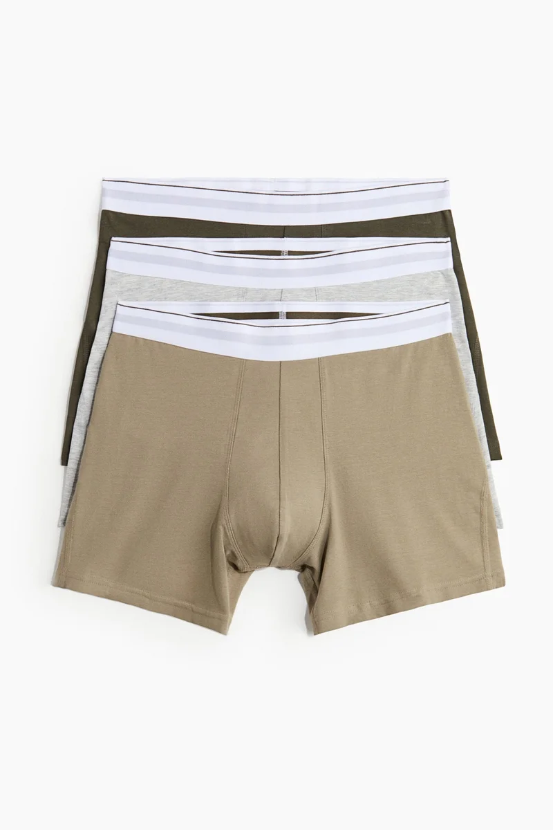 H&M  3-pack mid trunks with Lycra® for Men | Best Price UAE