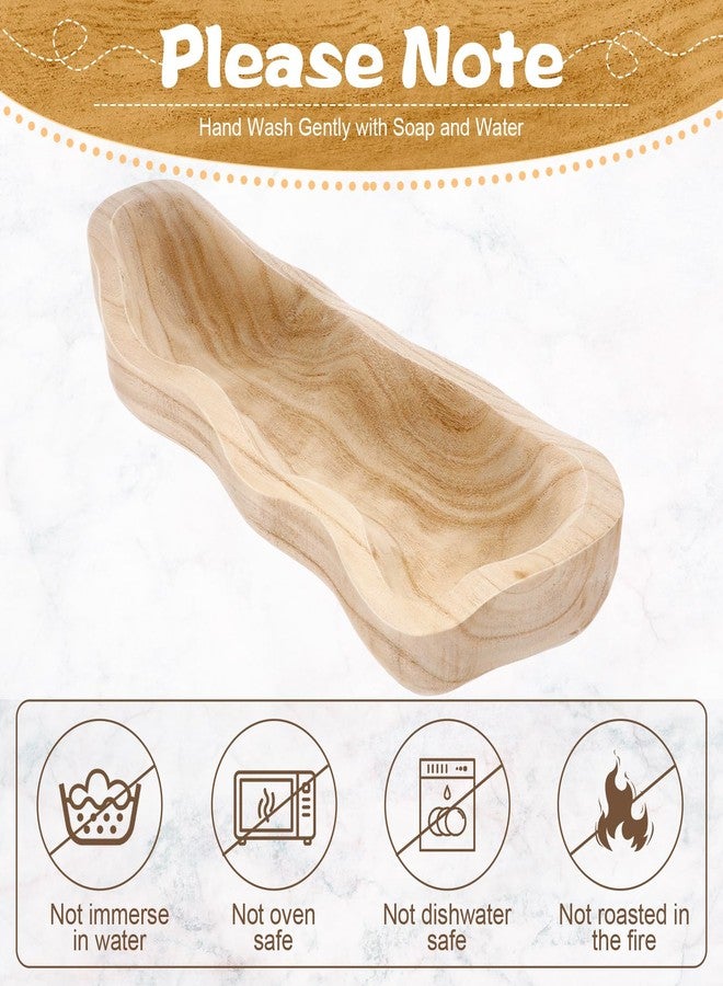 Nuogo 1 Pack 14 Inch Wavy Edge Dough Bowl Large Size Wood Rustic Dough Bowl Decorative for DIY Farmhouse Home Supplies Kitchen Decoration (Color of Wood) - Image 4