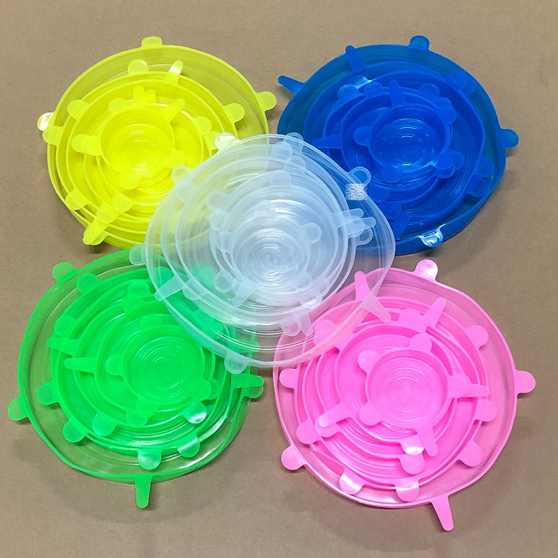 Supply Silicone Preservation Cover Bowl Cover Household Sealed Preservation Film Stretchable Multifunctional Silicone Six-Piece Set - Image 2