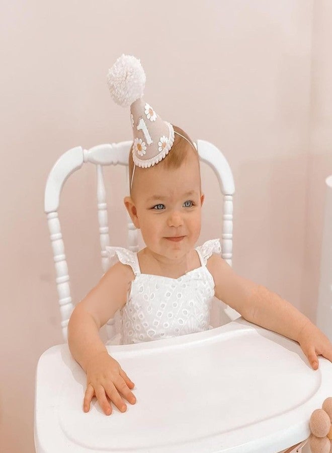 Ysqool Daisy 1st Birthday Hat, Boho First Birthday Cone Hat, Groovy 1st Birthday Party Crown for Girl & Boy, Baby Birthday Gift, Photo Booth Prop, Boho Birthday Decorations & Accessories - Image 5