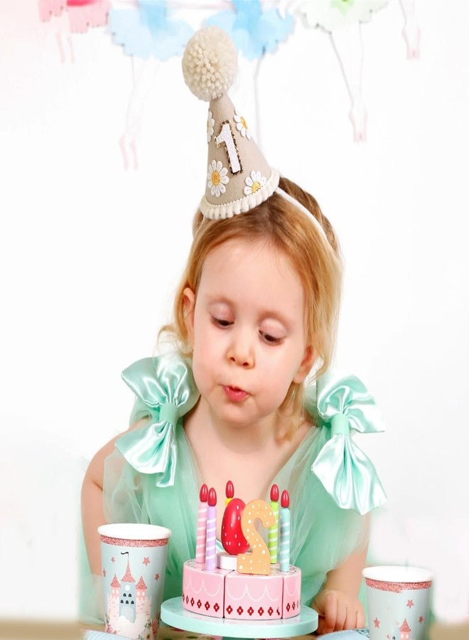 Ysqool Daisy 1st Birthday Hat, Boho First Birthday Cone Hat, Groovy 1st Birthday Party Crown for Girl & Boy, Baby Birthday Gift, Photo Booth Prop, Boho Birthday Decorations & Accessories - Image 4