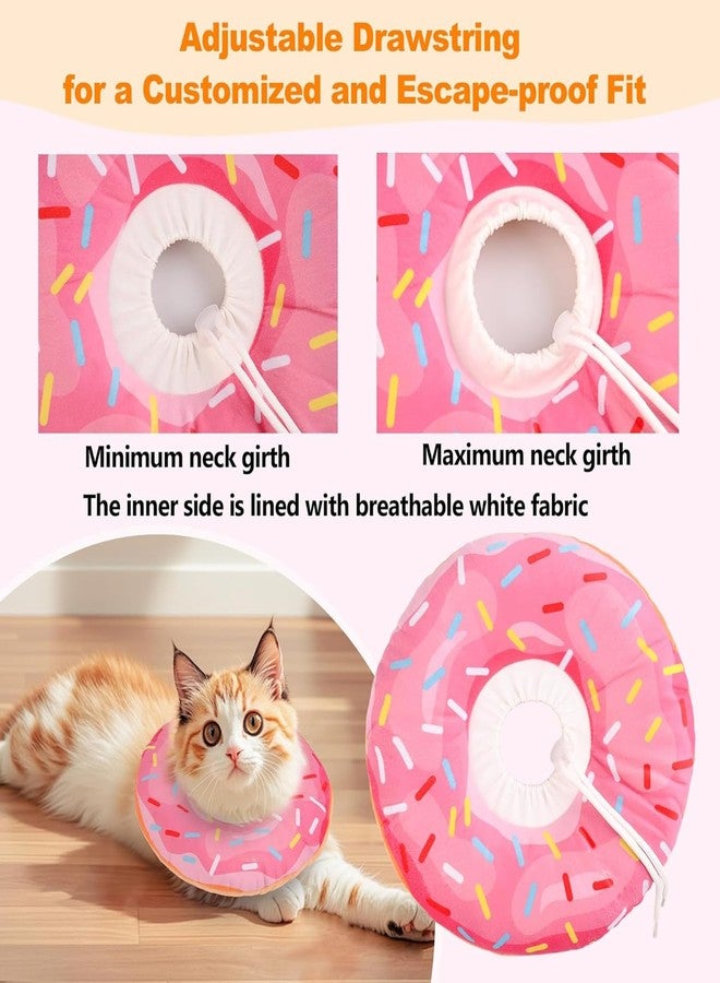 MASSMOT Cat Cone Collar - Comfy Soft Recovery Collar with Adjustable Drawstring, Stuffed PP Cotton, Anti-Licking for Post-Surgery, Skin Healing & Grooming (M) - Image 3