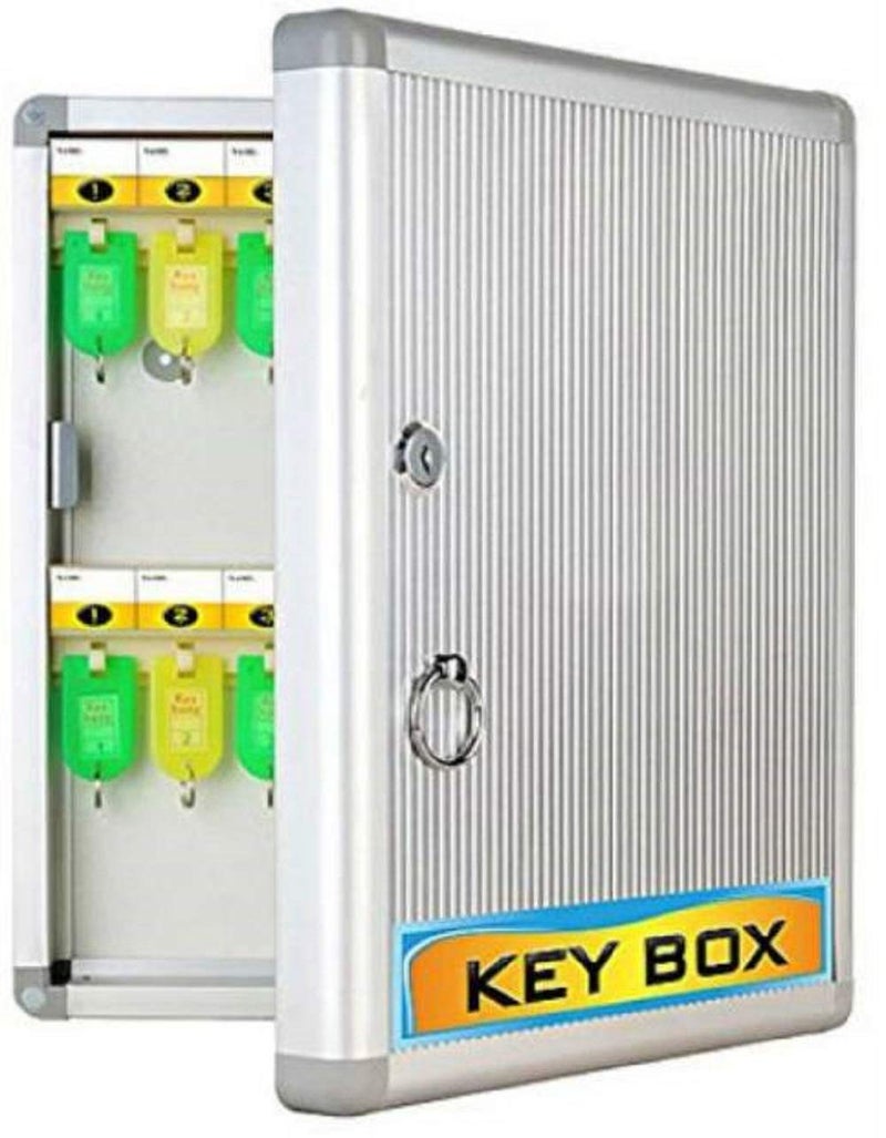 Breewell Breewell Wall Mounted Key Box Cabinet Key Cabinet 24 Key Slots for Factory Office  - Image 1