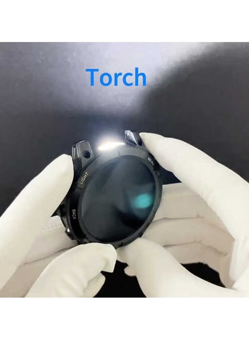 Haino Teko Haiino Teko RW46 Round shape AMOLED Display Smart Watch With Built inTorch 3 Pair Straps and Wireless Charger Designed For Gents and Boys Black - Image 4