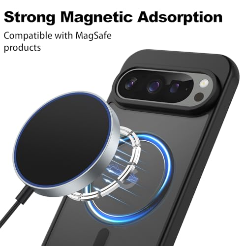 Tobfit Magnetic for Google Pixel 9 Case/Pixel 9 Pro Case, [Compatible with MagSafe] Shockproof Full Body Protection Slim Translucent Matte Phone Cover for Pixel 9/9 Pro 2024 (Pixel 9/9 Pro) - Image 3
