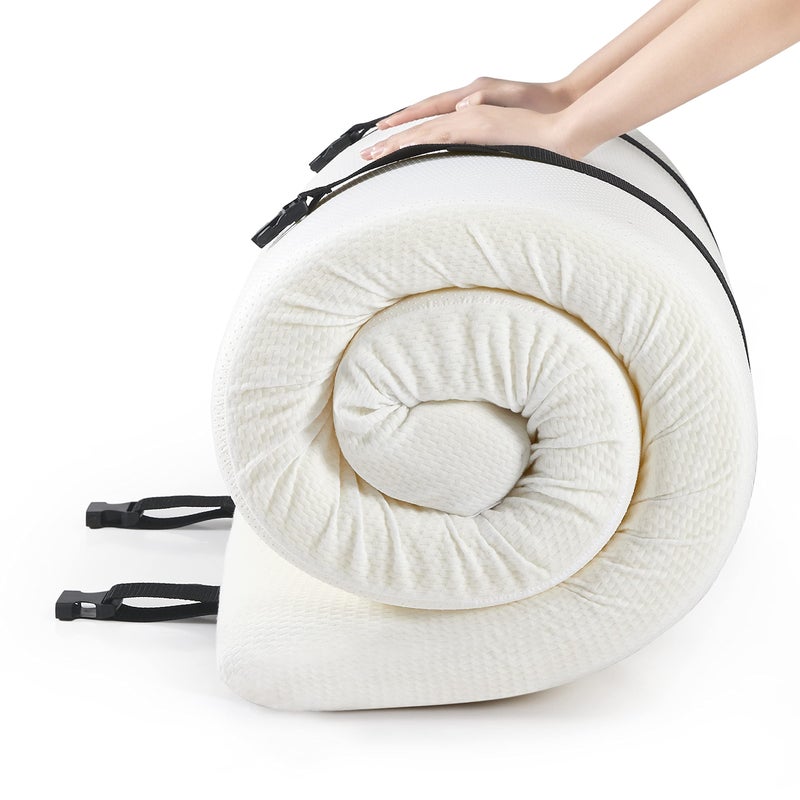 Jamdok 3Inch Cot Mattress TopperNarrow Twin Foam Mattress for Camping CotSofa BedPull Out Chair CushionPortableRoll Up Surpportive Sleep Pad75 x 30