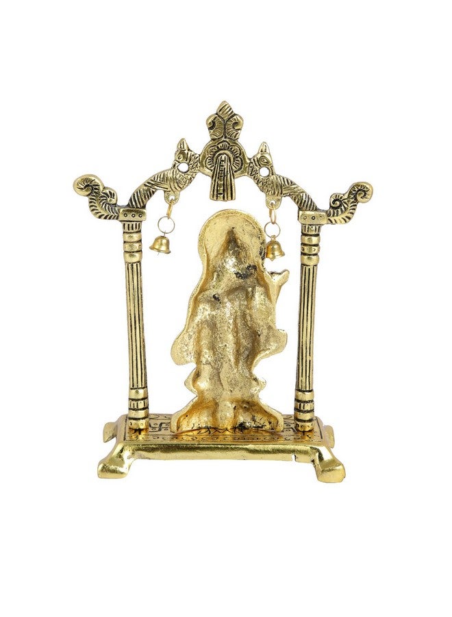 Collectible India Metal Gold Plated Radha Krishna Idol Sculpture Statue Figurine Decorative Showpiece for Janmashtami Home Decoration Temple and Gift (Size 7 x 5 Inches) (1 Pieces) - Image 5