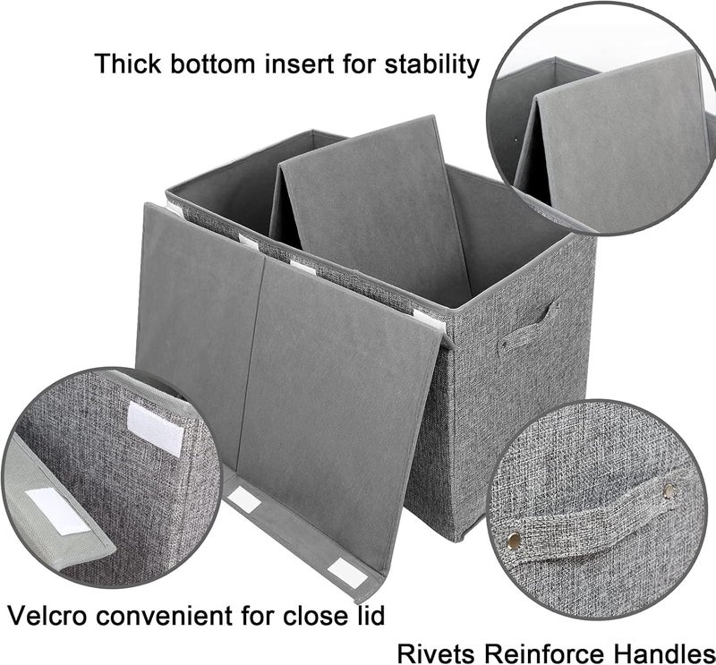 popoly Large Toy Box Chest with Lid, Collapsible Sturdy Toy Storage Organizer Boxes Bins Baskets for Kids, Boys, Girls, Nursery, Playroom, 25"x13" x16" (Linen Gray) - Image 3