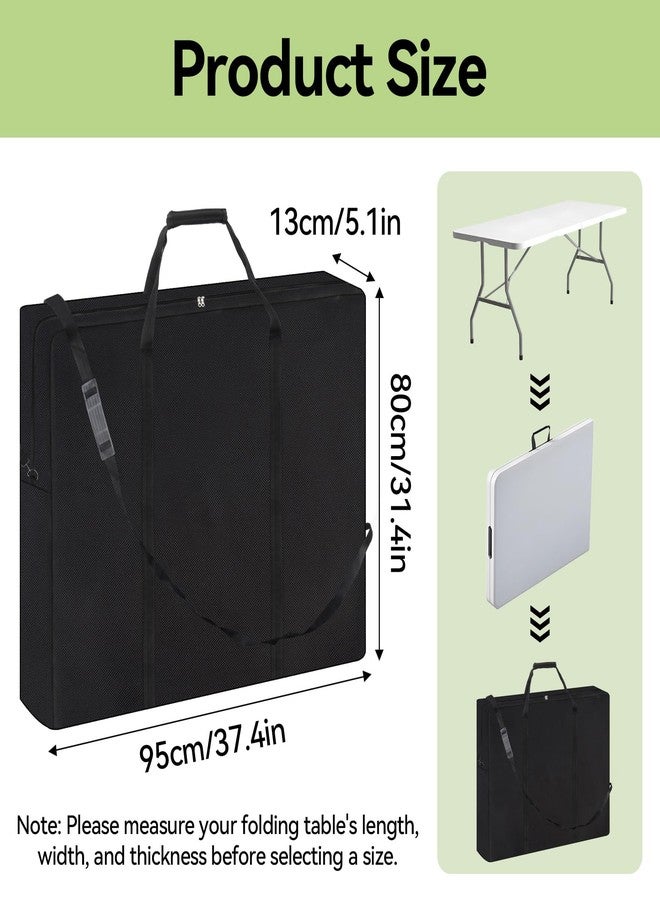 Klmnop 6Ft Folding Table Storage Bag, Waterproof Heavy Duty 600D Large Carrying Bag for Transporting and Storing Folding Tables, Camp Tables with Zipper & Shoulder Strap 37" L X 5" H X 31.5" W - Image 2