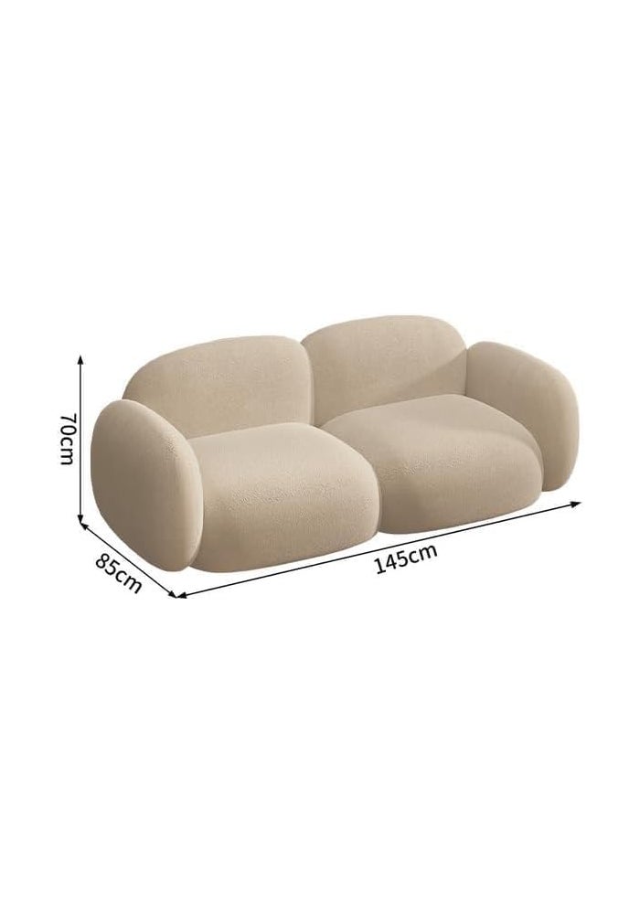 Aroma Homes Modern Cream Sofa – Minimalist 2-Seater Couch for Living Room, Office or Studio - Image 2