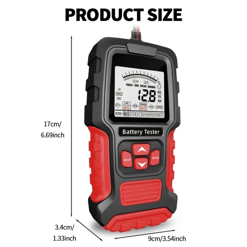 Automotive Battery Tester Size 45354 LCD Diagnostic Tool for Car Truck Motorcycle SUV - Image 2