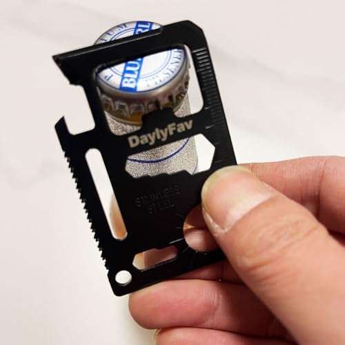 DaylyFav Multitool Card – 11 in 1 Credit Card Multi-Tool (Bottle Opener, Can Opener, Screwdrivers, Ruler & More) – Black - Image 2