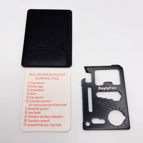 DaylyFav Multitool Card – 11 in 1 Credit Card Multi-Tool (Bottle Opener, Can Opener, Screwdrivers, Ruler & More) – Black - Image 4