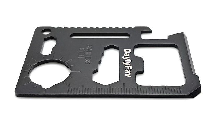 DaylyFav Multitool Card – 11 in 1 Credit Card Multi-Tool (Bottle Opener, Can Opener, Screwdrivers, Ruler & More) – Black - Image 5