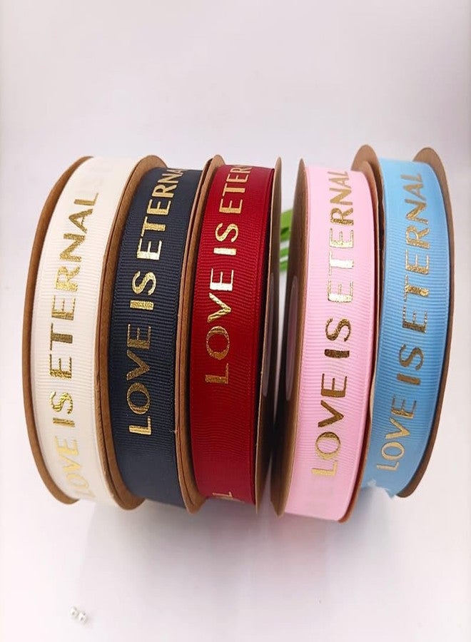 Velme Craft Satin Ribbon 1 Inch x 30 Mtr | Valentine “Love is Eternal” Ribbon for Gift Wrapping | DIY Craft, Bouquet Decoration, Wedding & Birthday Gift Packing Accessories (Pack of 1, Beige) - Image 3