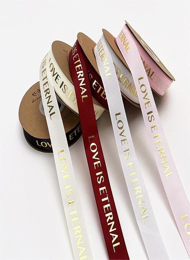 Velme Craft Satin Ribbon 1 Inch x 30 Mtr | Valentine “Love is Eternal” Ribbon for Gift Wrapping | DIY Craft, Bouquet Decoration, Wedding & Birthday Gift Packing Accessories (Pack of 1, Beige) - Image 5