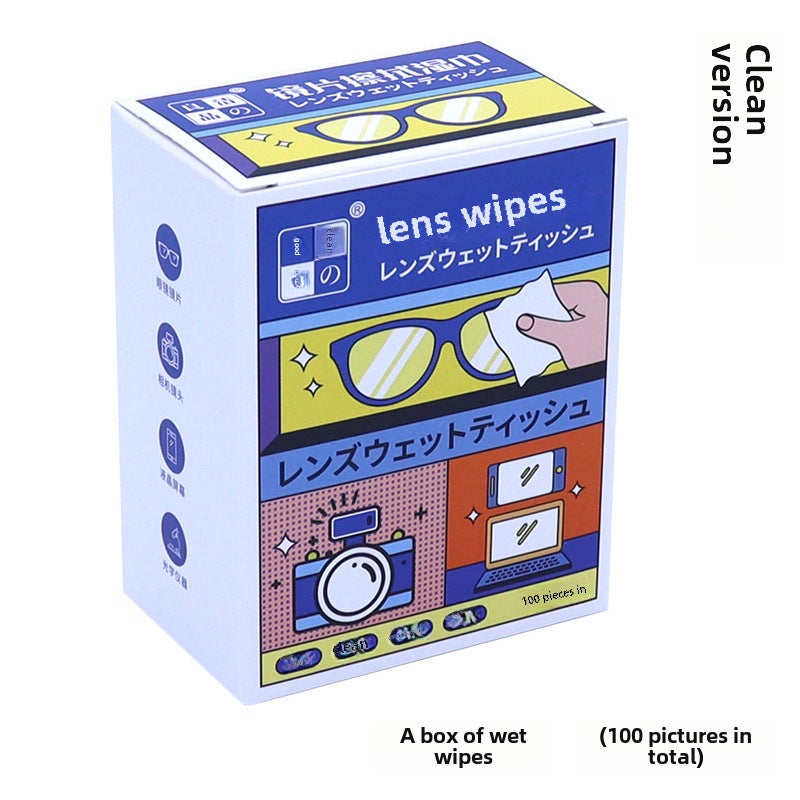 Generic Glasses Cleaning Wipes Disposable Lens Cleaner Wet wipes 1 Box 100 