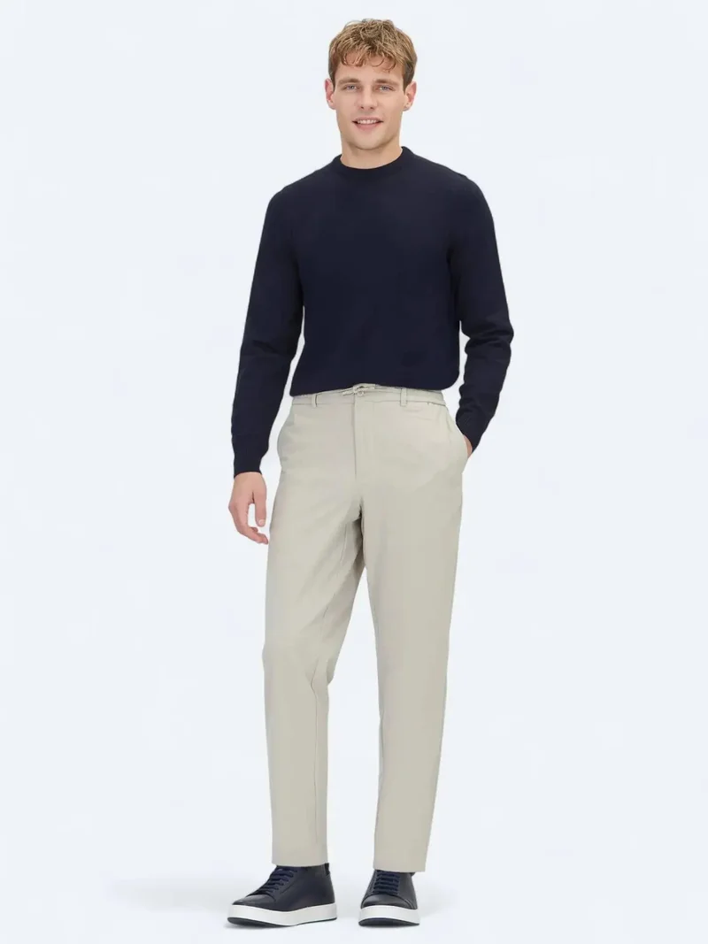 Kip Beige Weaving Jogging Fit Casual Trousers