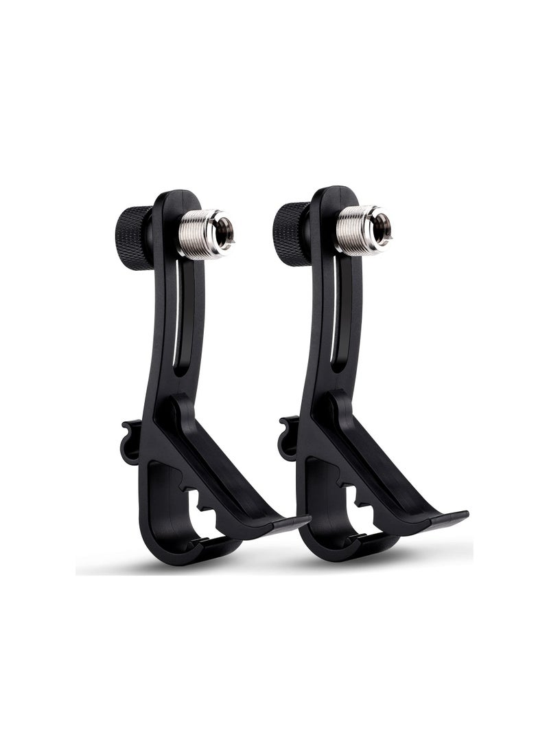 Generic Adjustable Drum Microphone Clip Holder, Shockproof Mic Mount Clamp for Secure Drum Recording, Professional Microphone Mounts for Musical Instruments (Set of 2)  - Image 1